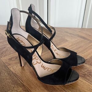 Sam Edelman Audrey Black Suede High Heels Size 8